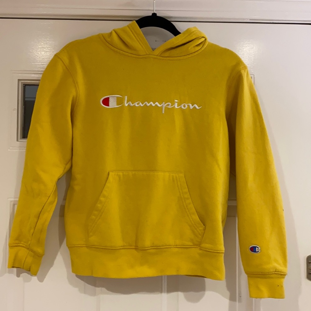 Champion Yellow Youth Large Hoodie